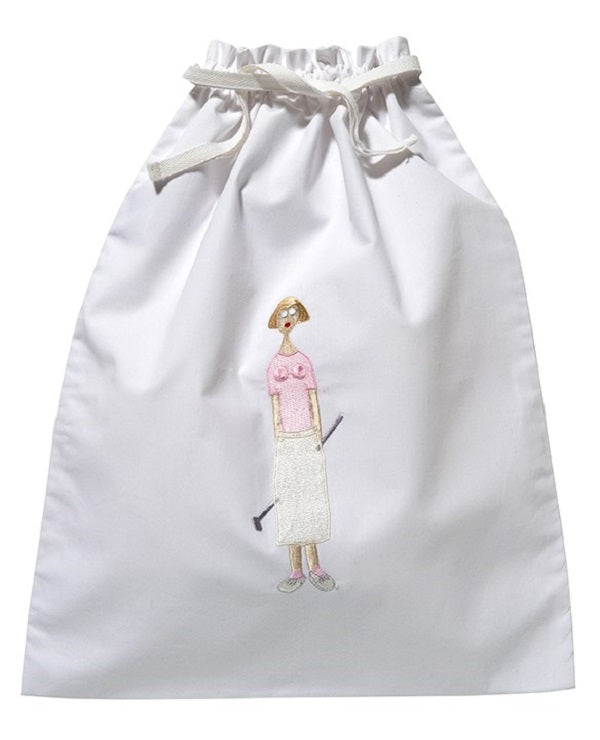 Golf Lady Drawstring Bag in Pink