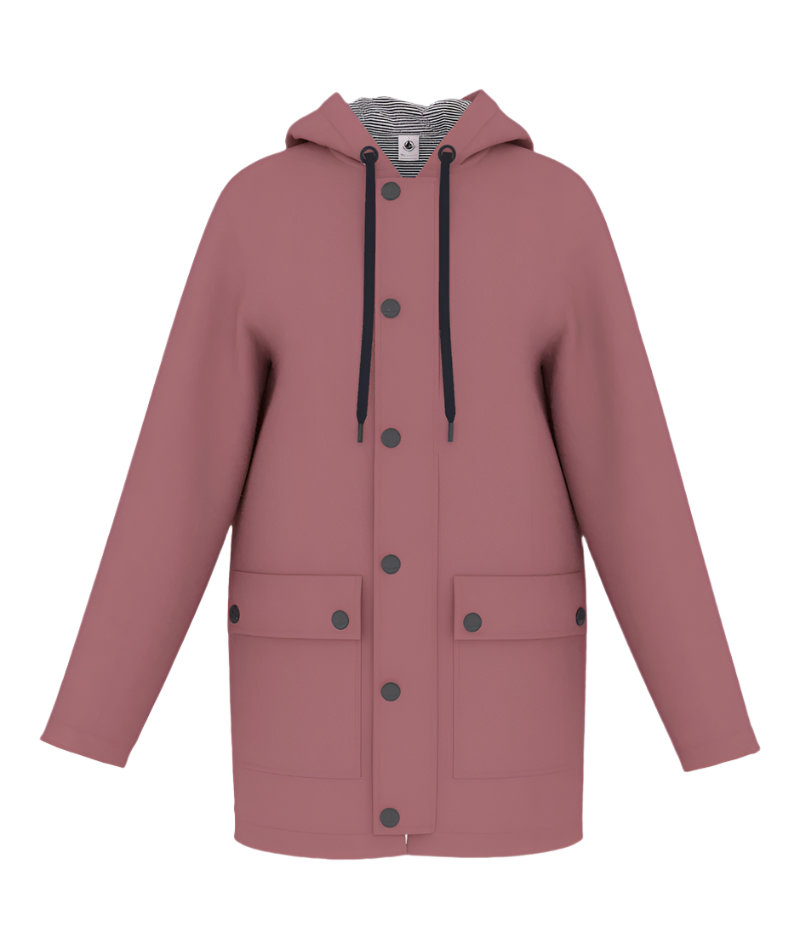 Hooded Rain Jacket in Raspberry