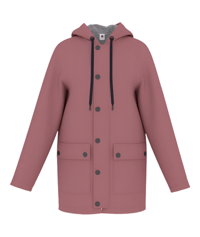 Hooded Rain Jacket in Raspberry