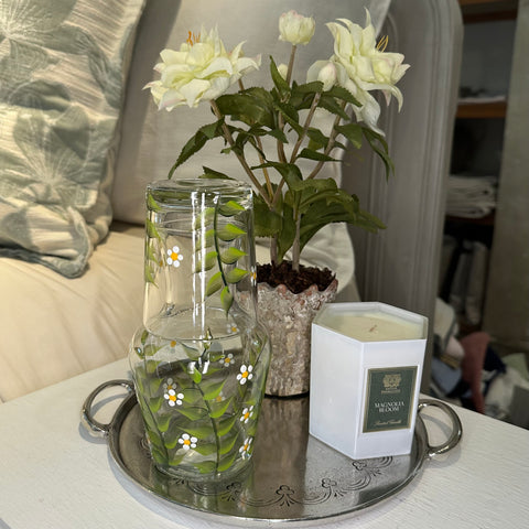 Hand Painted Madeline Glass Carafe + Tumbler Set