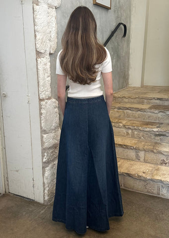 Astrid Denim Maxi Skirt in Classic Wash
