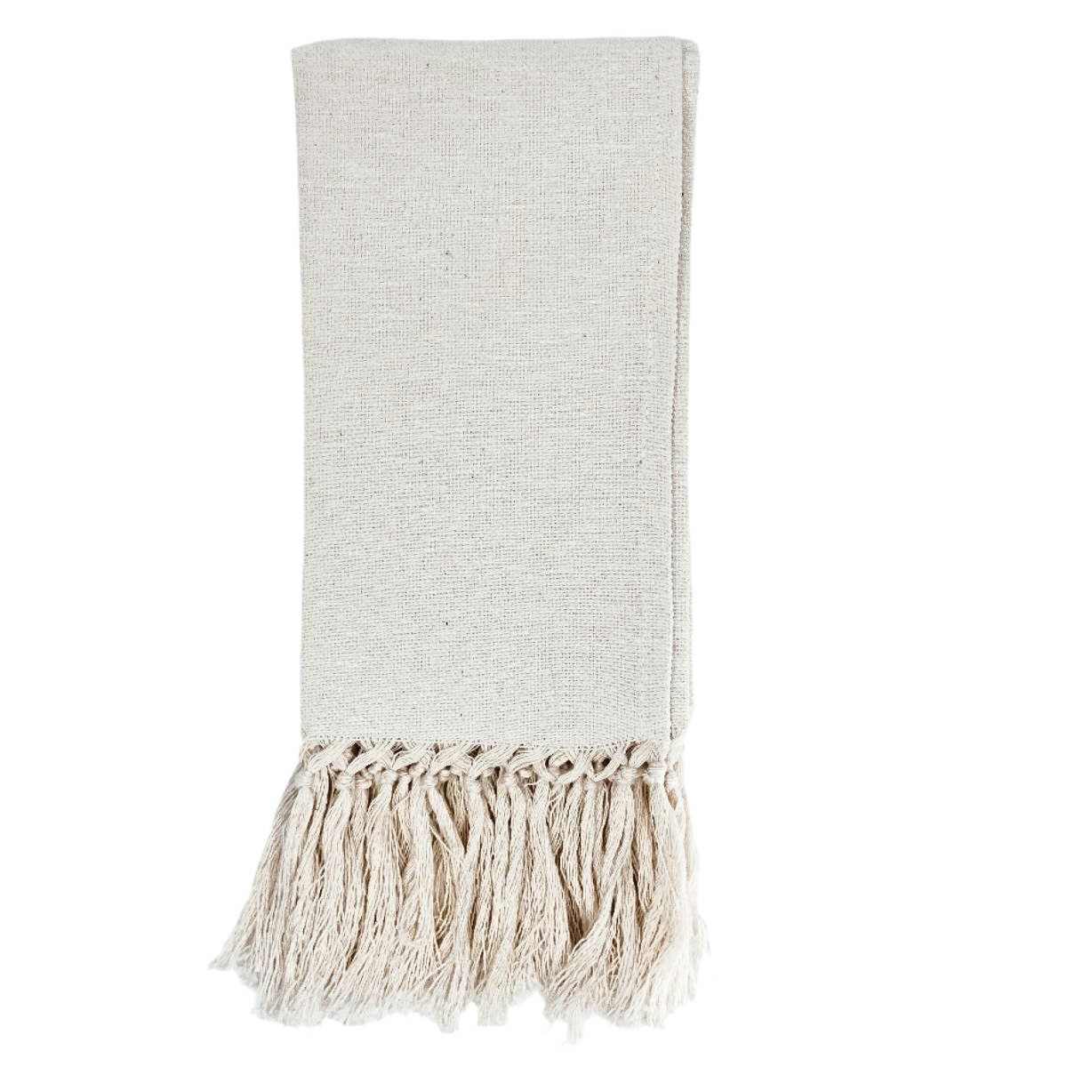 Briscola Fringed Italian Cotton-Linen Guest Towel in Cream