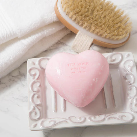 Tea Rose Heart Soap Bar