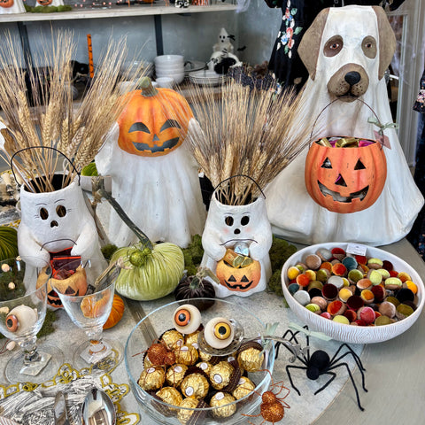 Papier Mache Ghost Jack O'Lantern