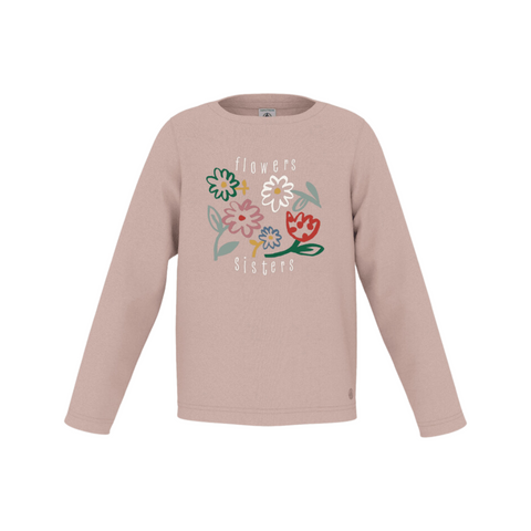 Flower Sisters Long Sleeve Graphic Tee in Pink