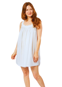 Julia Cotton Tank Nightgown in White