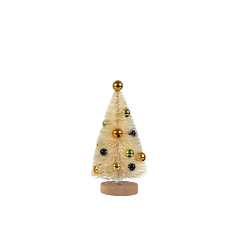 Mini Polka Dot Halloween Trees In Cream