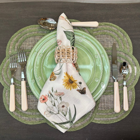 Provence Rattan Whitewash Napkin Ring