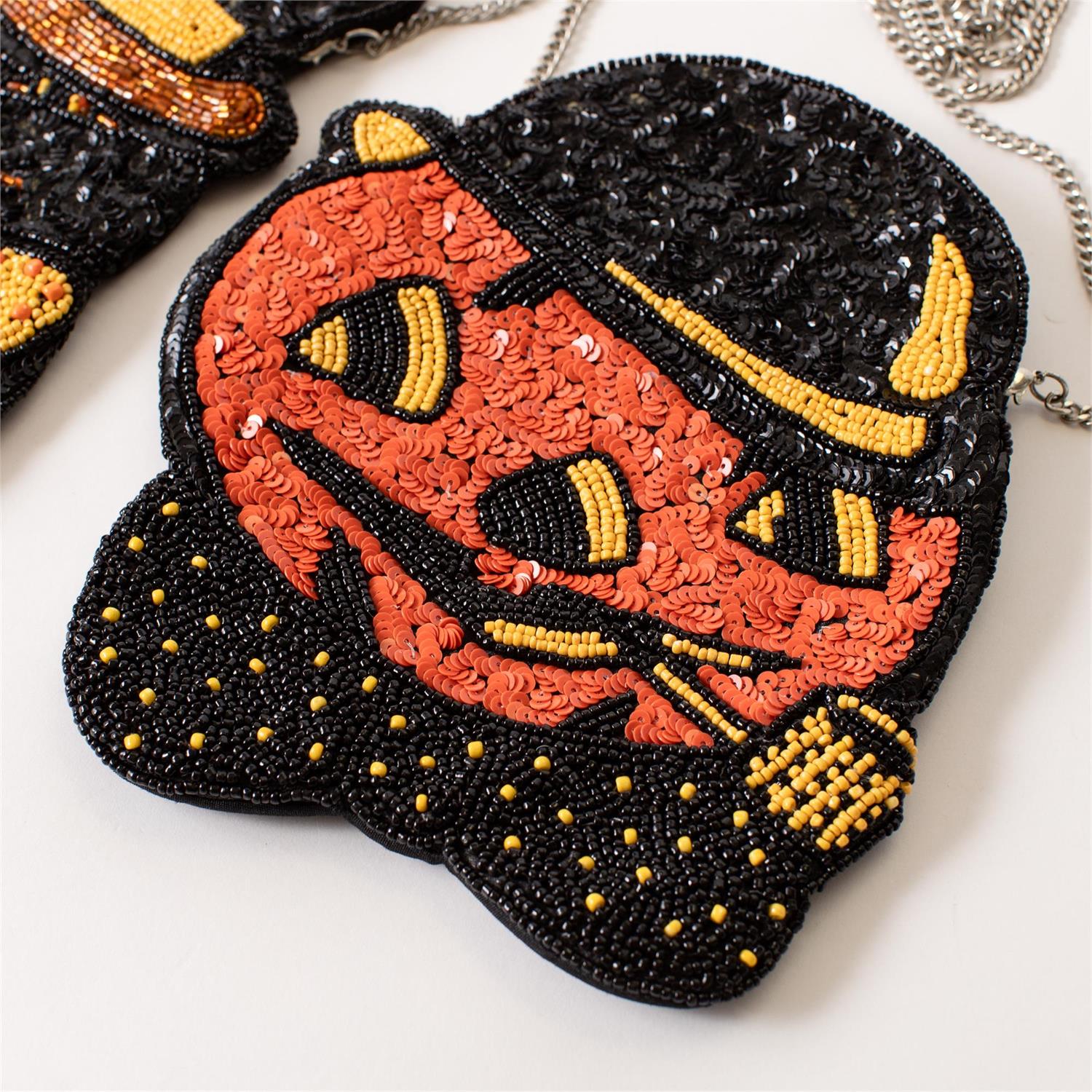 Spooky Pumpkin Beaded Purse