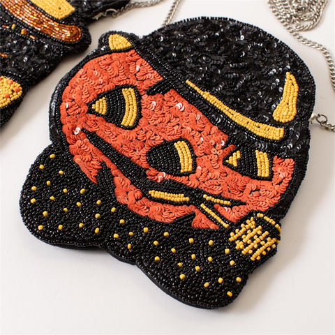Spooky Pumpkin Beaded Purse