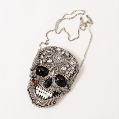 Skull+ Sparkle Beaded Purse