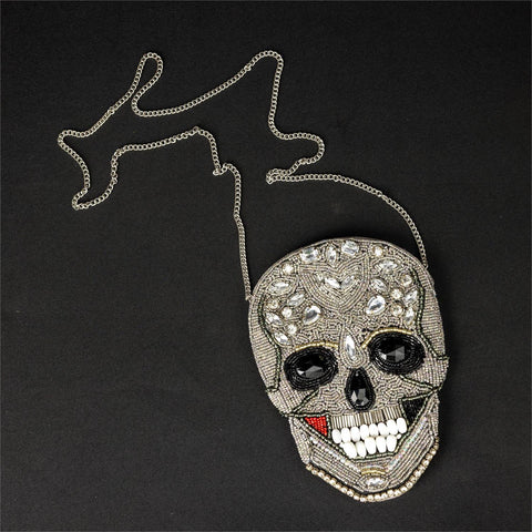 Skull+ Sparkle Beaded Purse