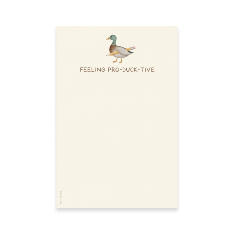 Feeling Productive — Cute Duck And Pencil Pun Notepad