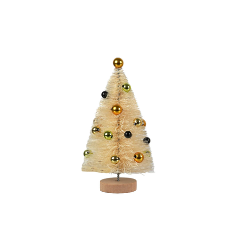Mini Polka Dot Halloween Trees In Cream