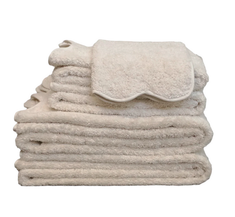 Cairo Scallop Towels in Ivory