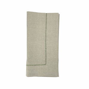 Color Bar Dinner Napkin in Natural + Green