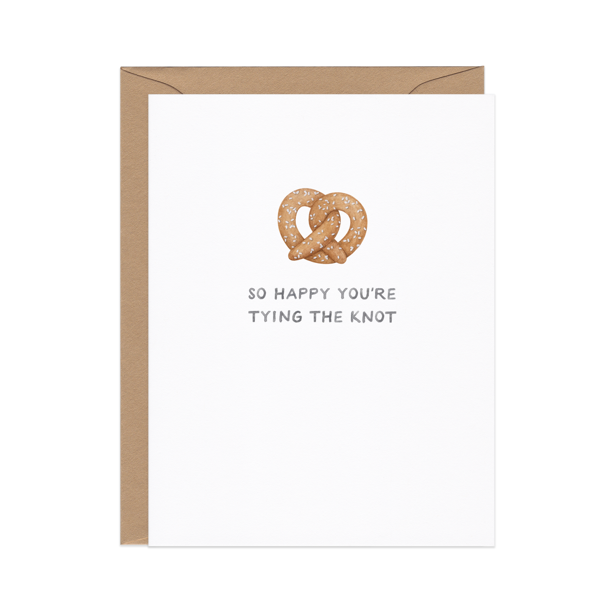 Tying the Knot Pretzel — Food Pun Wedding Card