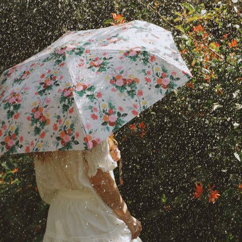 Dahlia Wood Handle Umbrella