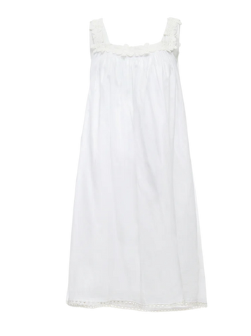 Julia Cotton Tank Nightgown in White