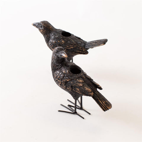 Cinder Crow Taper Candle Holder