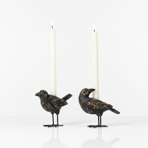Cinder Crow Taper Candle Holder