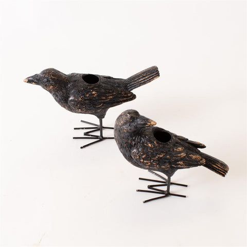 Cinder Crow Taper Candle Holder