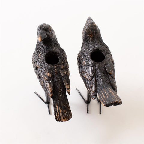 Cinder Crow Taper Candle Holder