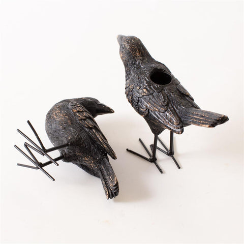 Cinder Crow Taper Candle Holder