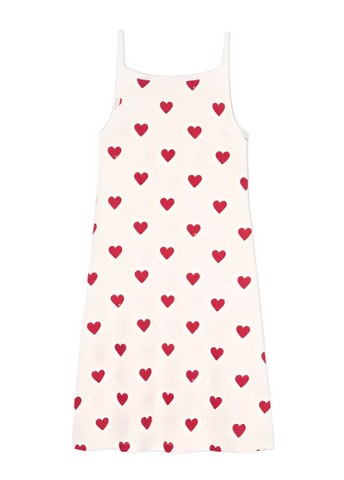 Heart Print Spaghetti Strap Nightgown