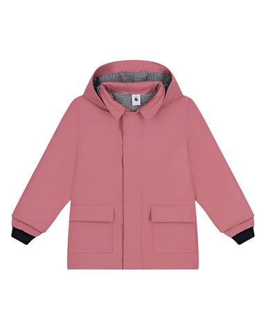 Children's Hooded Rain Jacket in Raspberry