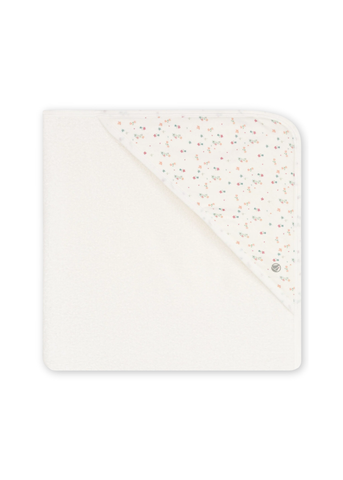 Ditsy Floral Print Hooded Kid's Towel in White