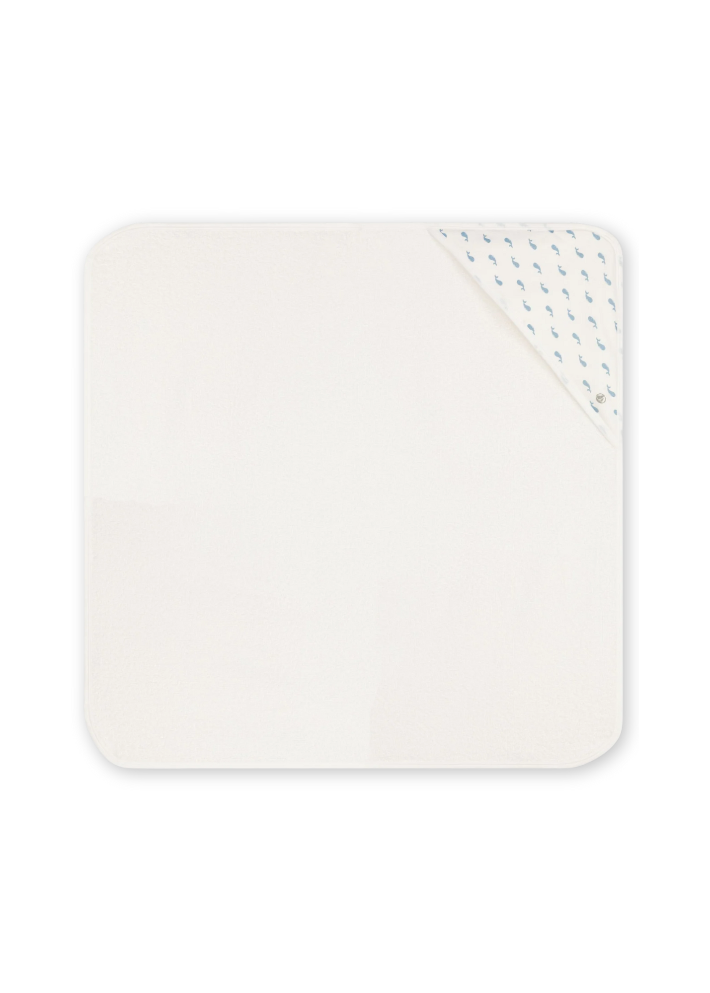 Whale Print Hooded Kid's Towel in White