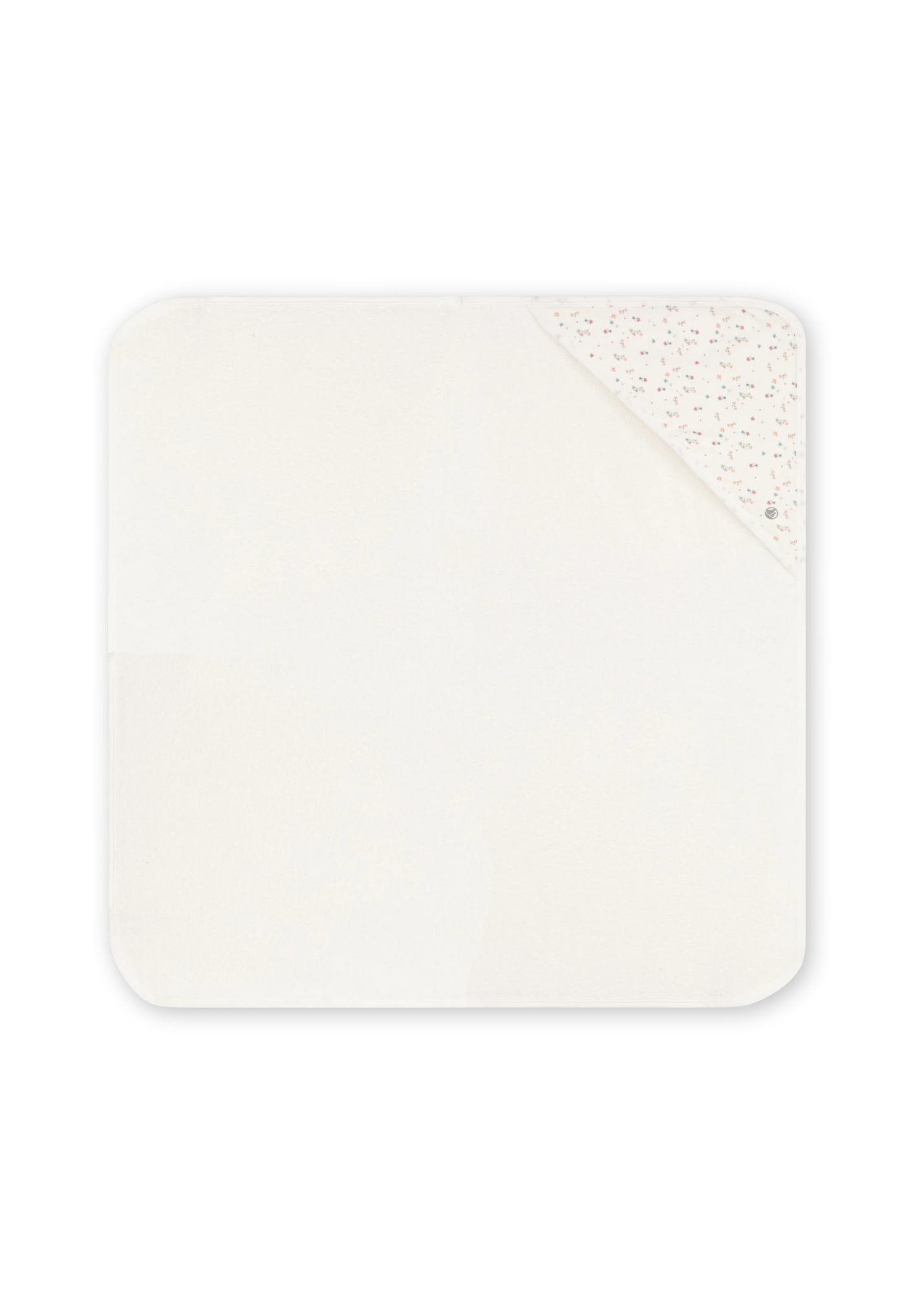 Ditsy Floral Print Hooded Kid's Towel in White