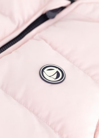Two-Tone Reversible Puffer Vest in Pink + Navy