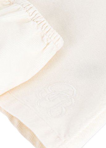 Long Sleeve Corduroy Dress + Bloomers Set in Ivory