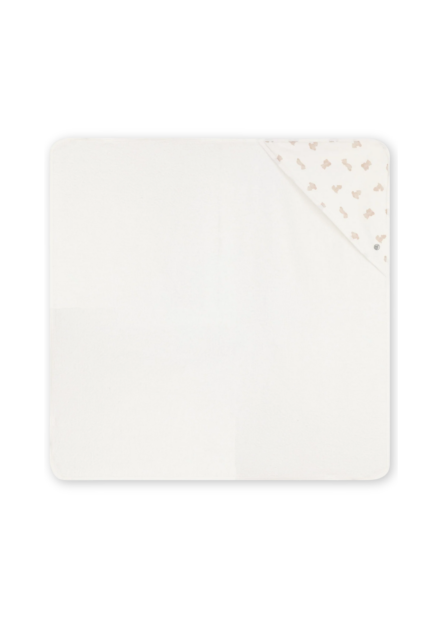 Teddy Bear Print Hooded Kid's Towel in White