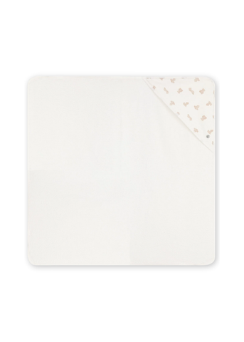 Teddy Bear Print Hooded Kid's Towel in White