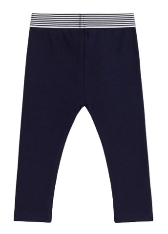 Striped Waistband Leggings in Navy