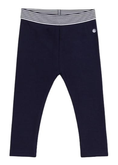 Striped Waistband Leggings in Navy