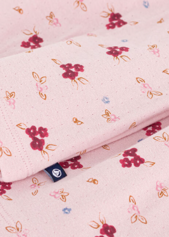 Princess Flowers Print Long Sleeve Ruffled Dress in Pinks