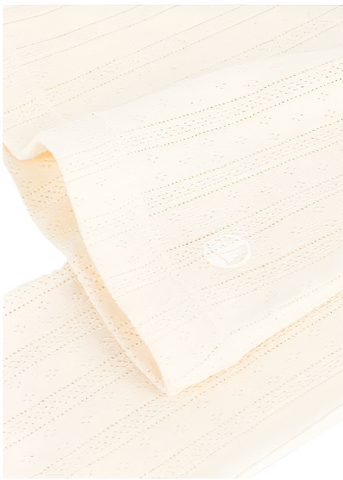 Long Sleeve Pointelle Tee in Eggshell