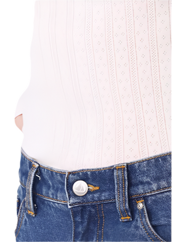 Long Sleeve Pointelle Tee in Eggshell