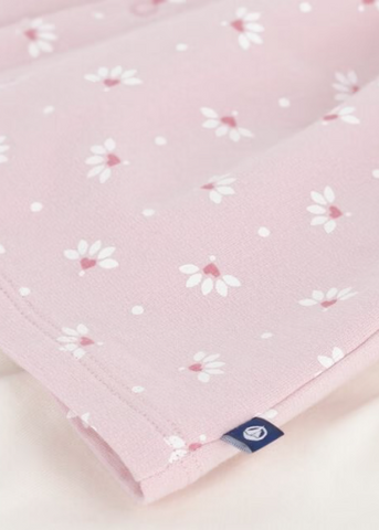 Little Heart Flower Print Long Sleeve Collared Dress + Legging Set in Pink + White