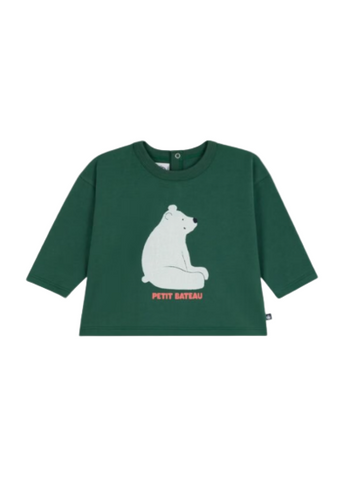 Polar Bear Long Sleeve Graphic Tee in Green