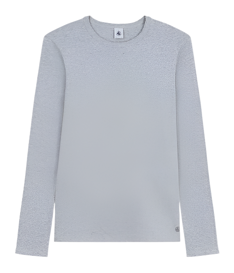 Long Sleeve Cocotte Stitch Tee in Grey