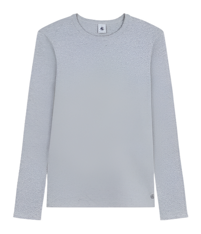 Long Sleeve Cocotte Stitch Tee in Grey