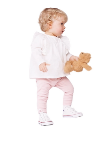 Solid Cotton Leggings in Pretty Pink