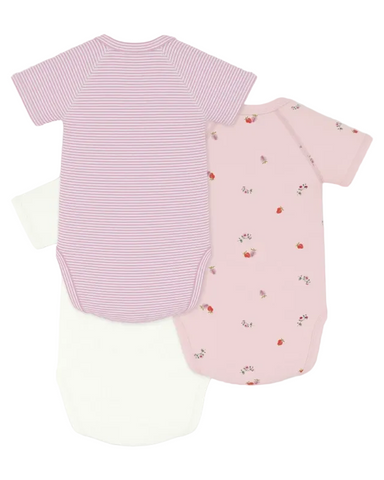 Pink Berry Short Sleeve Crossover Bodysuit Box Set