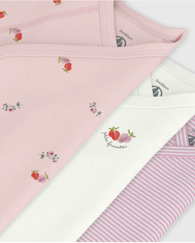 Pink Berry Short Sleeve Crossover Bodysuit Box Set
