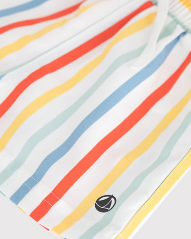 Multi-Color Striped Swim Shorts